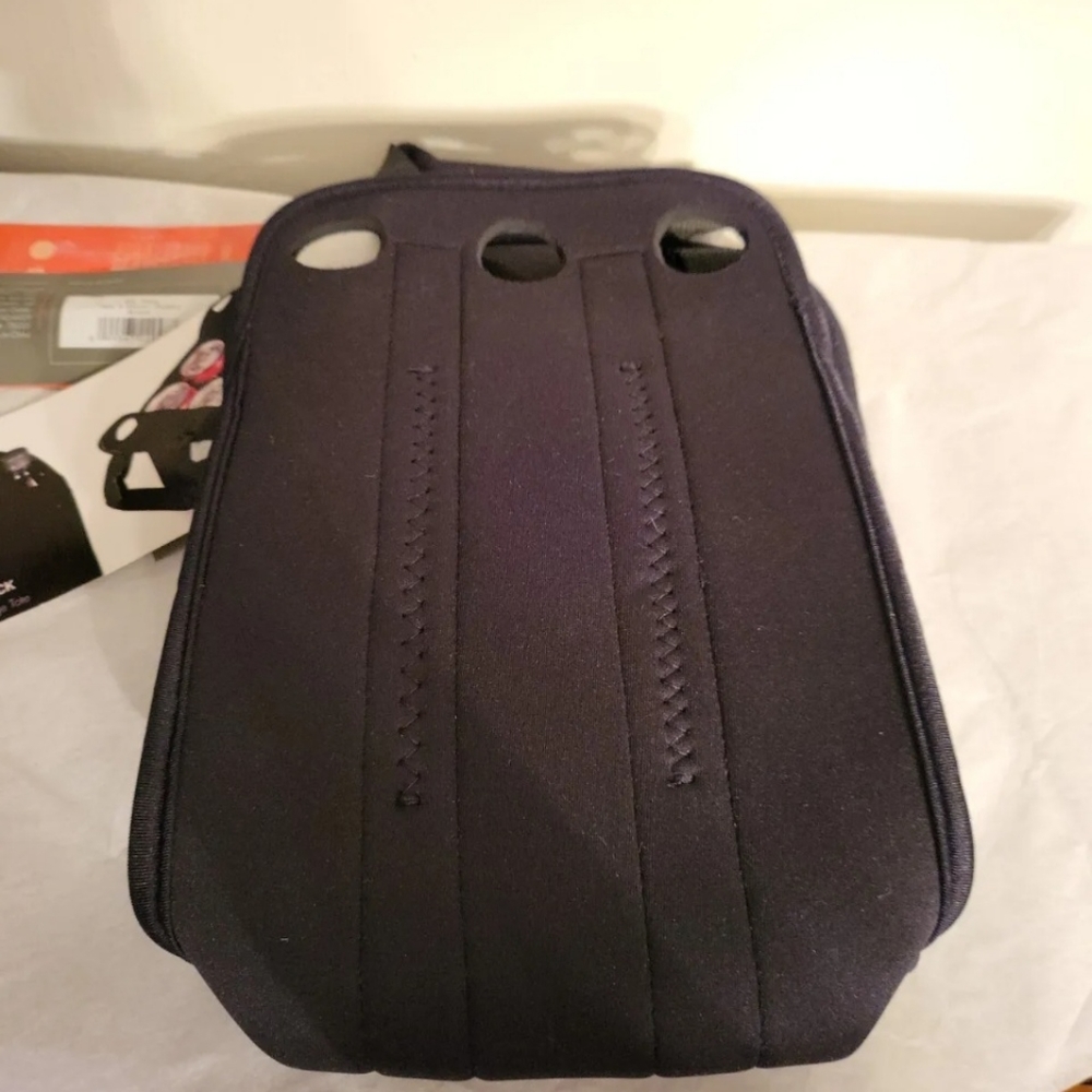 ONIVA a Picnic Time Brand Black Neoprene 6 pack Beverage Tote Carrier Bag